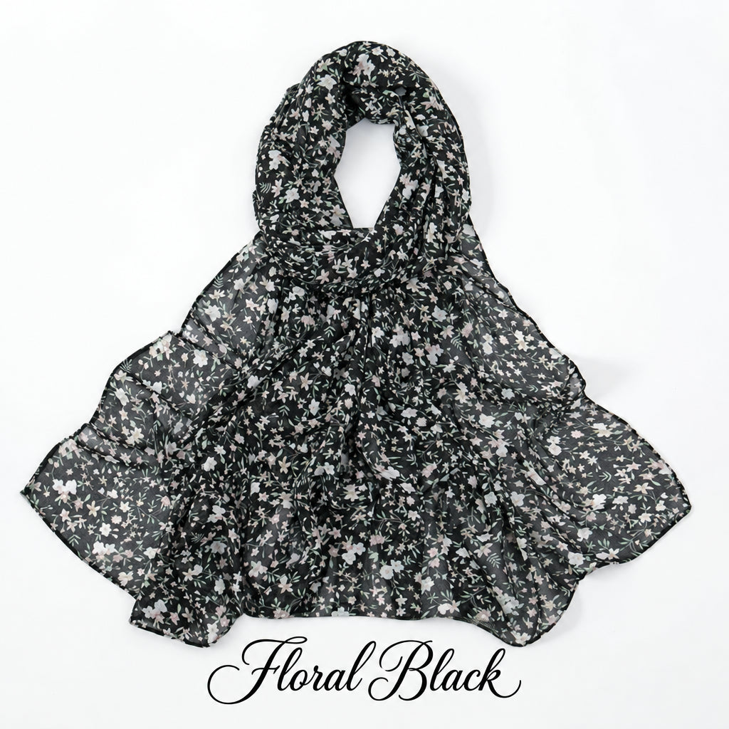 Floral Chiffon Scarf
