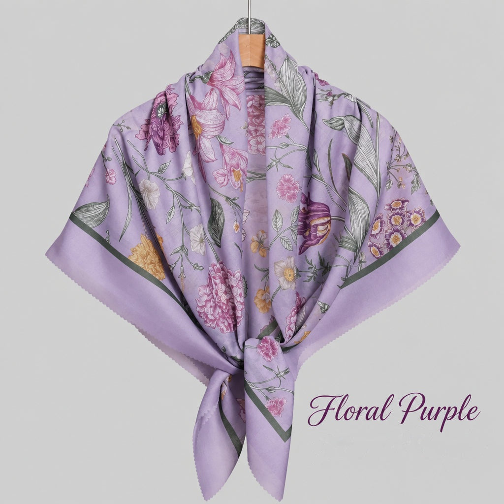 Laser Trim Cotton Voile Scarf