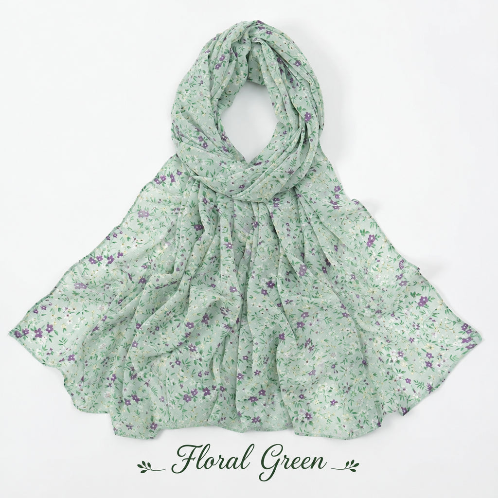 Floral Chiffon Scarf