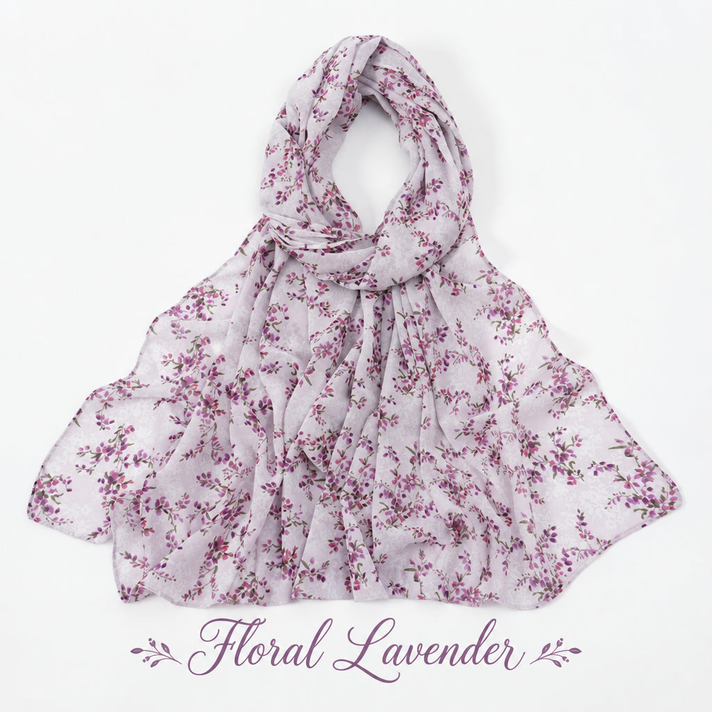 Floral Chiffon Scarf