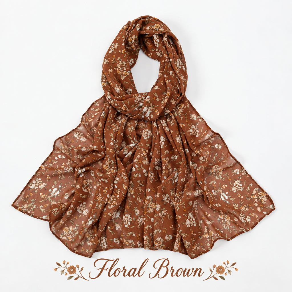 Floral Chiffon Scarf