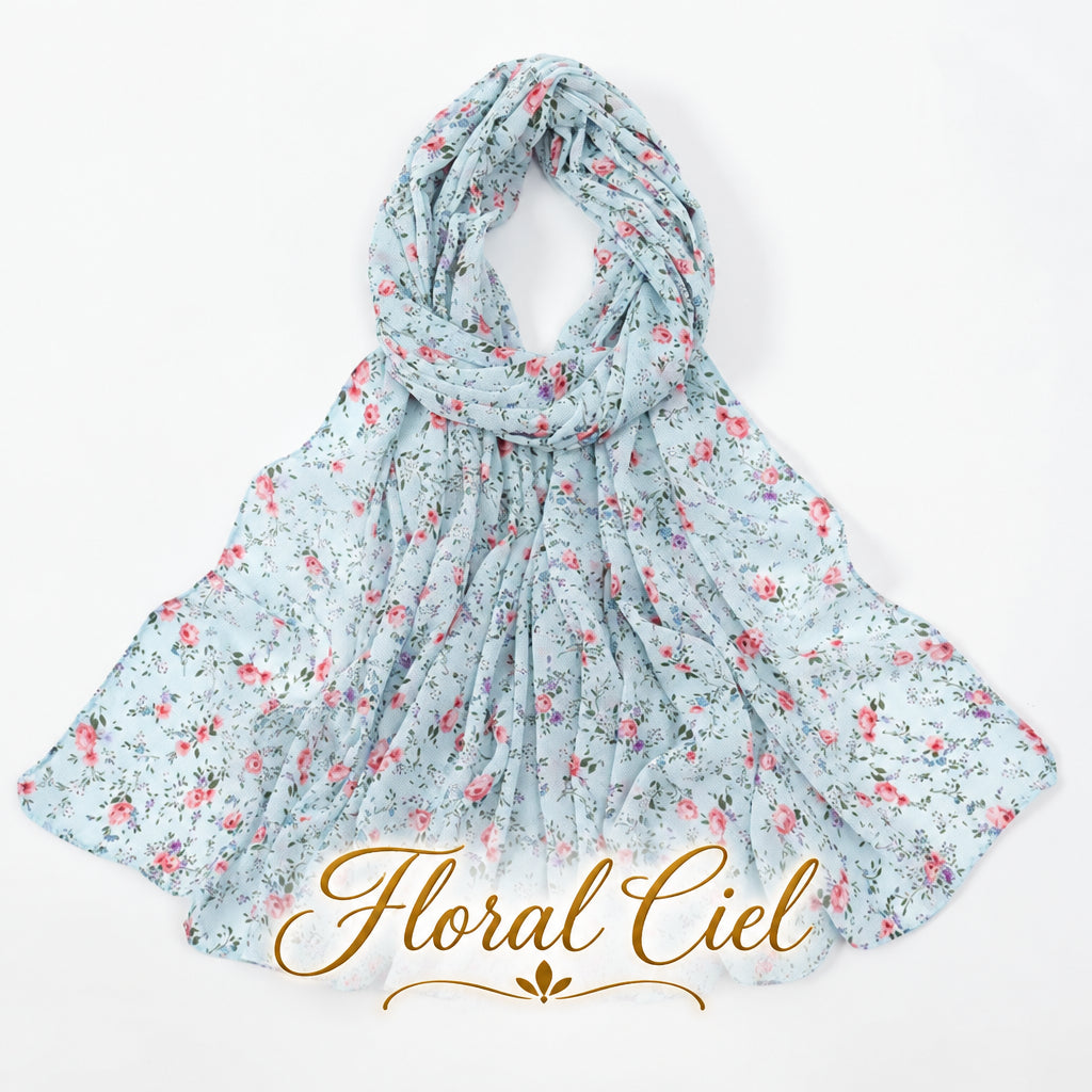 Floral Chiffon Scarf