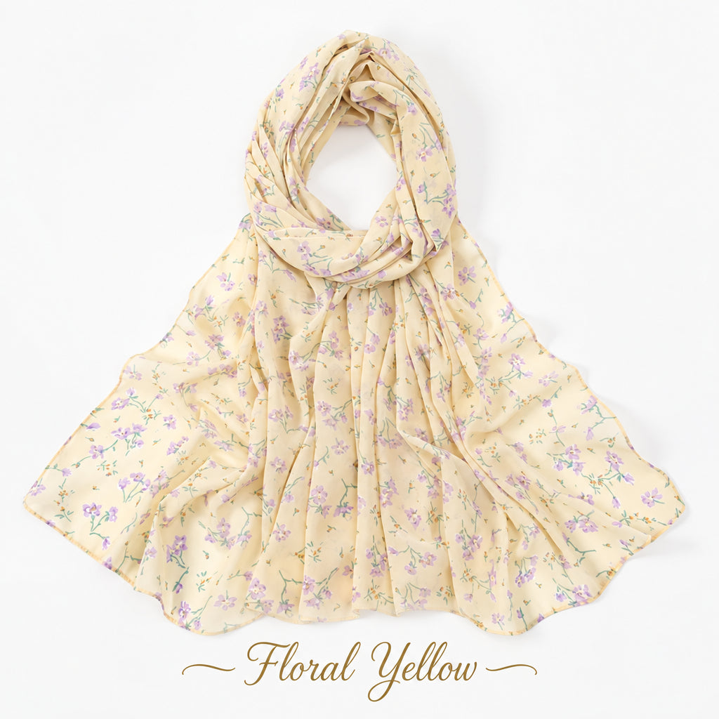 Floral Chiffon Scarf