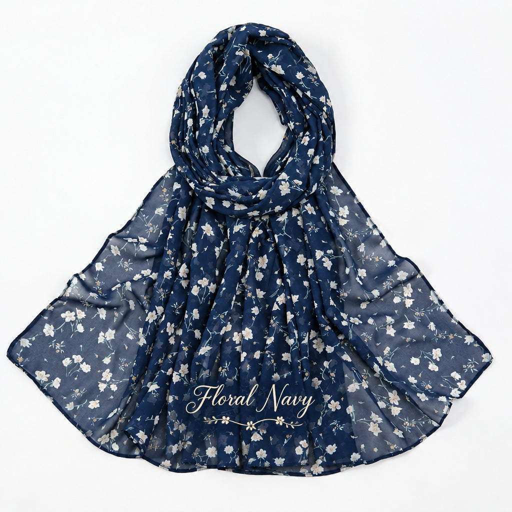Floral Chiffon Scarf