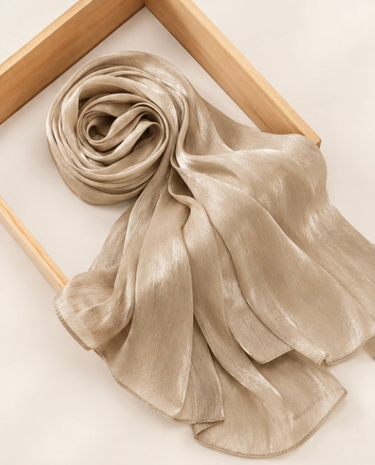 Shimmering Silk Chiffon Scarf