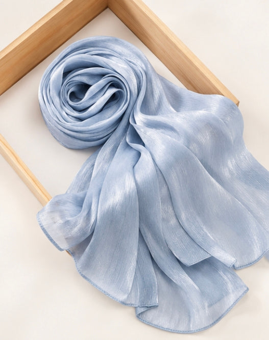 Shimmering Silk Chiffon Scarf