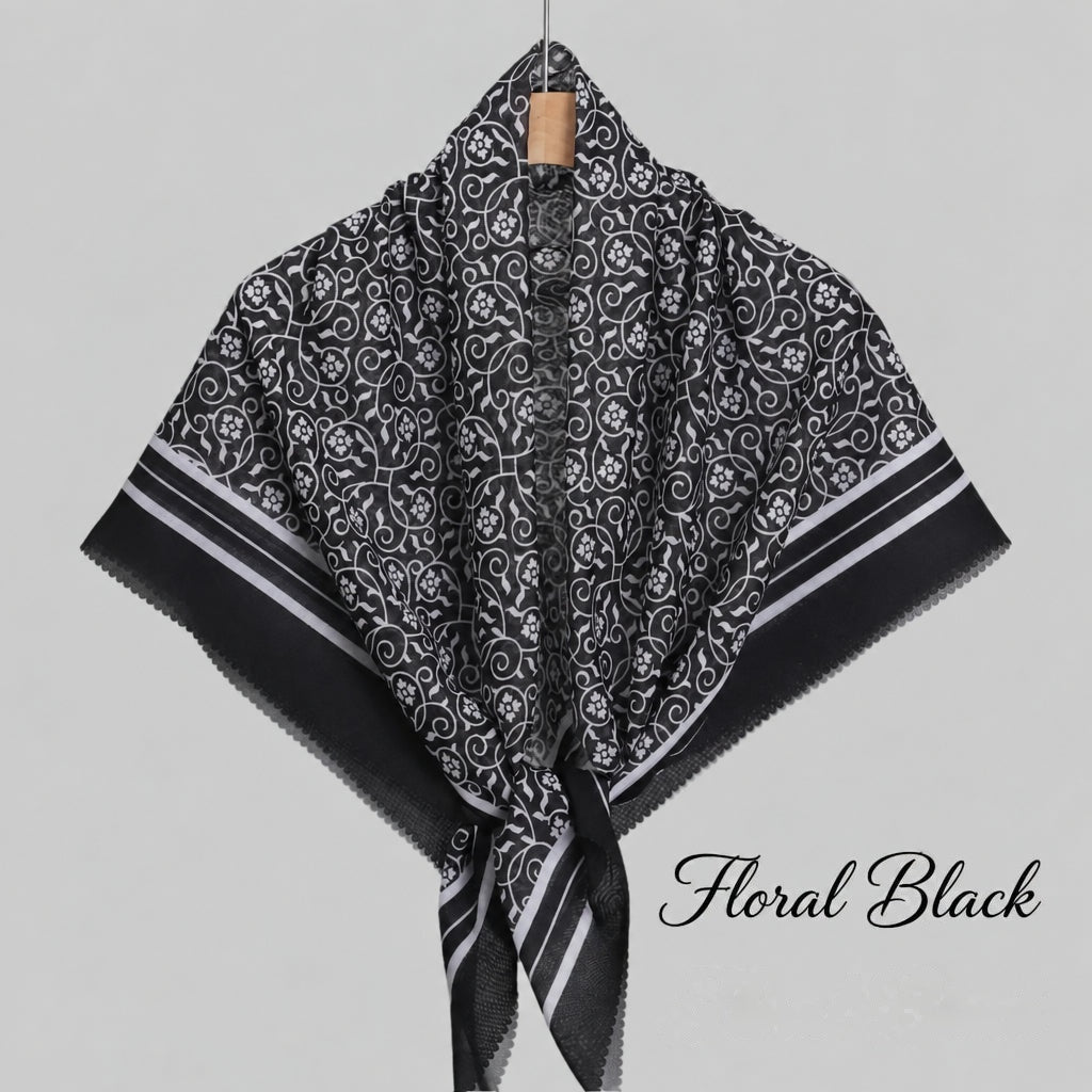 Laser Trim Cotton Voile Scarf