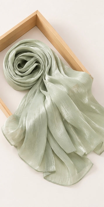 Shimmering Silk Chiffon Scarf