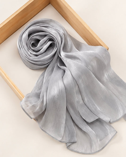 Shimmering Silk Chiffon Scarf