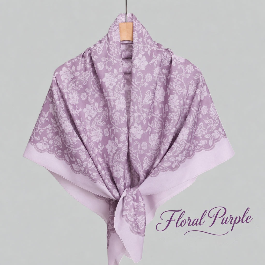 Laser Trim Cotton Voile Scarf