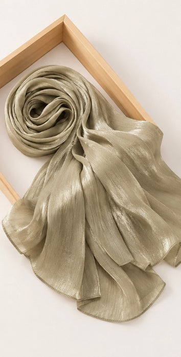 Shimmering Silk Chiffon Scarf