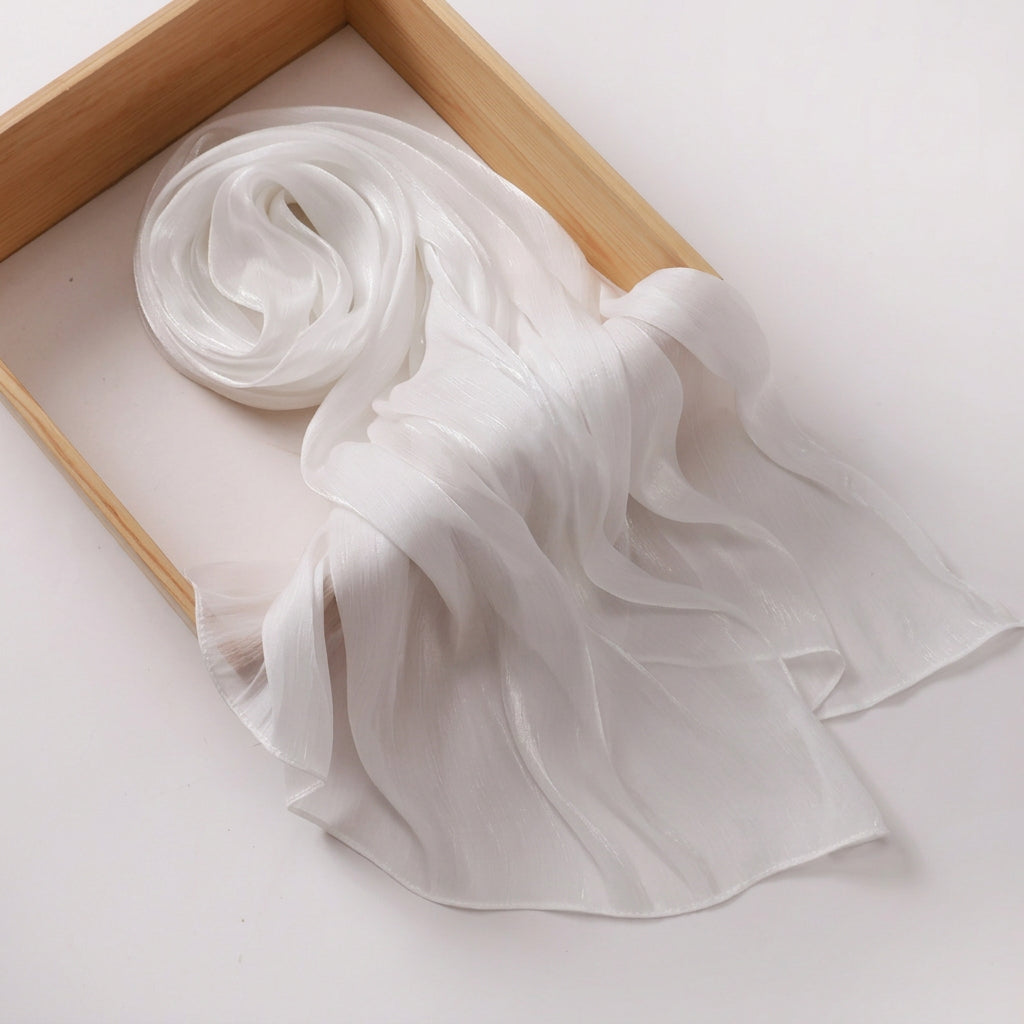 Shimmering Silk Chiffon Scarf