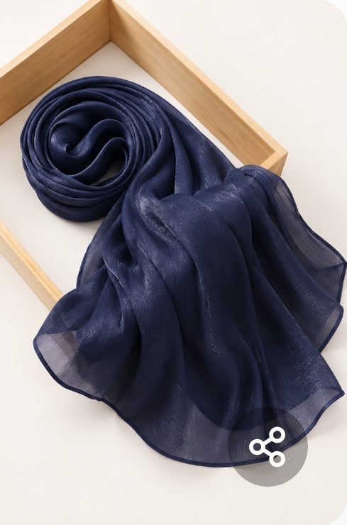 Shimmering Silk Chiffon Scarf