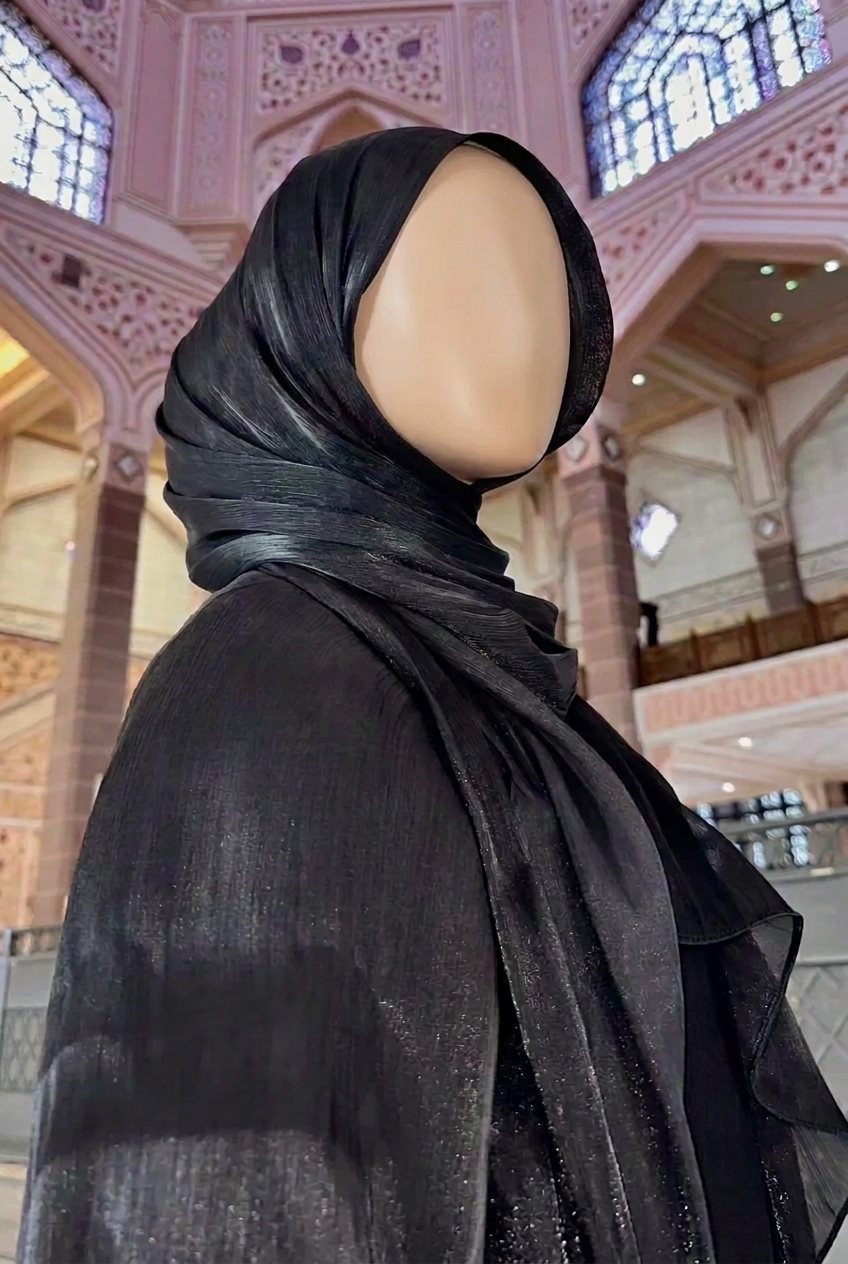 Shimmering Silk Chiffon Scarf