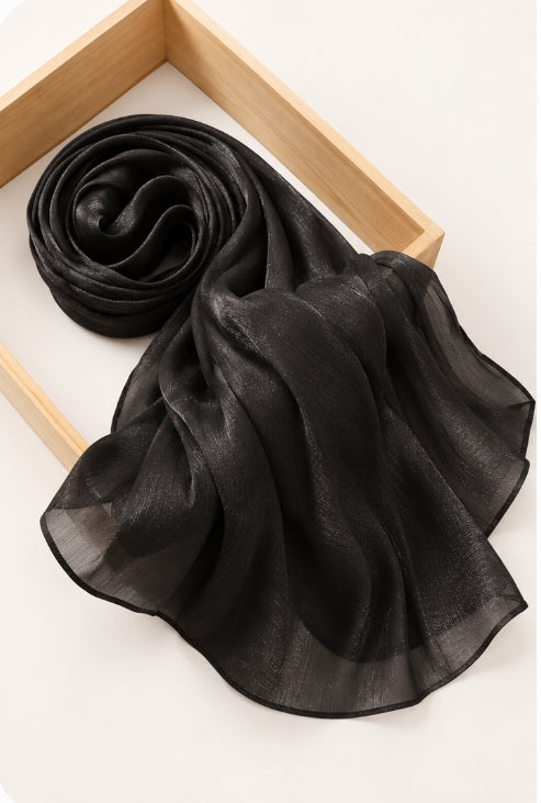 Shimmering Silk Chiffon Scarf